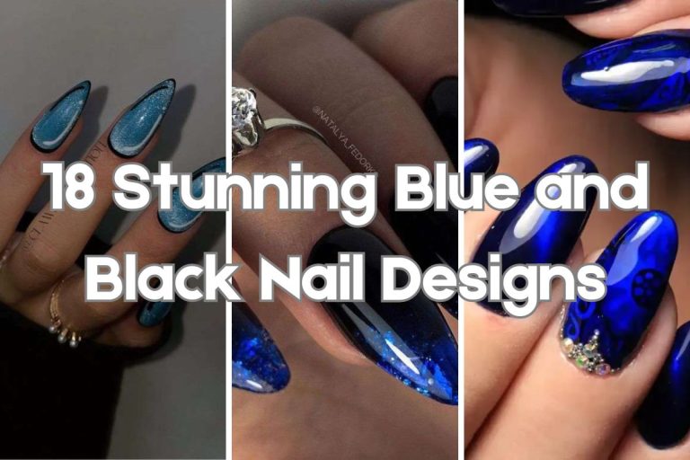 18 Stunning Blue and Black Nails Designs for a Bold Statement