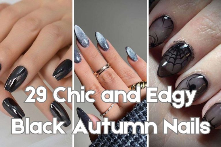 29 Chic and Edgy Black Autumn Nails+ Embrace the Dark Elegance of the Season