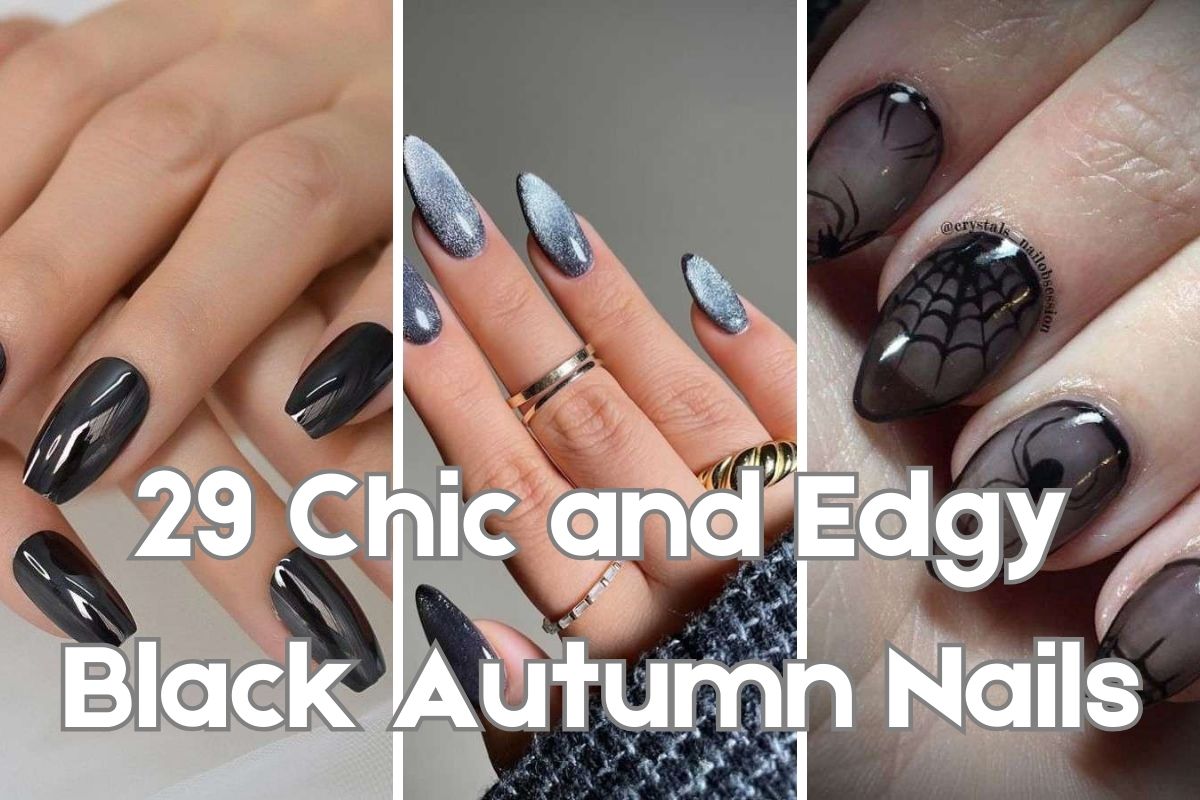 29 Chic and Edgy Black Autumn Nails