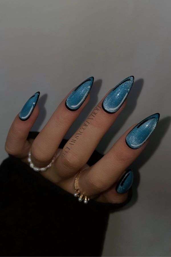 18 Stunning Blue and Black Nails Designs for a Bold Statement - ReenaSidhu