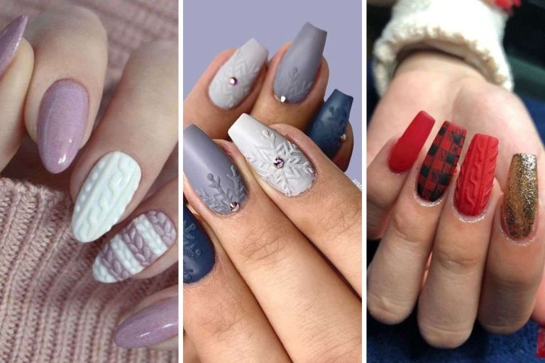 41 Sweater Nail Design Ideas to Warm Up Your Holiday Look