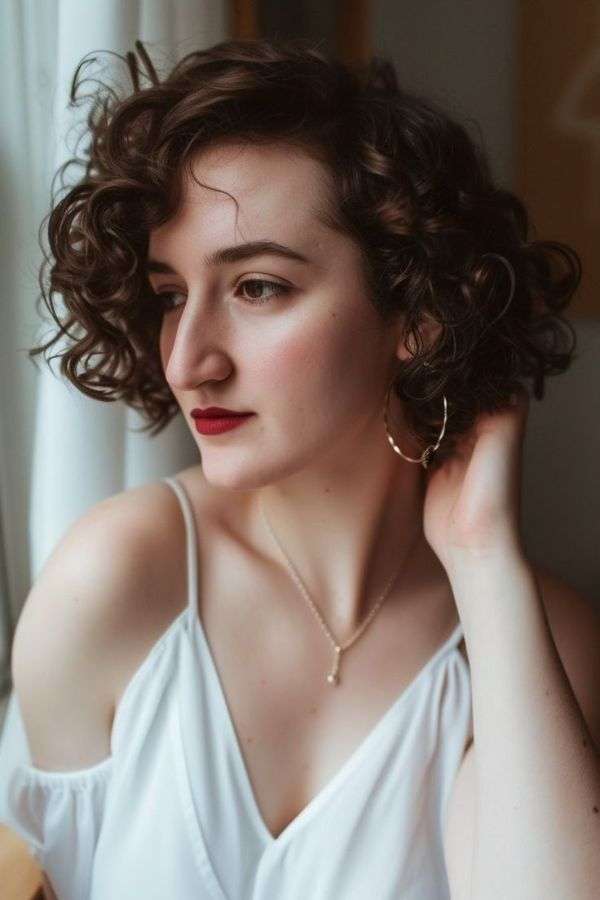 Chin-Length Curly Balayage