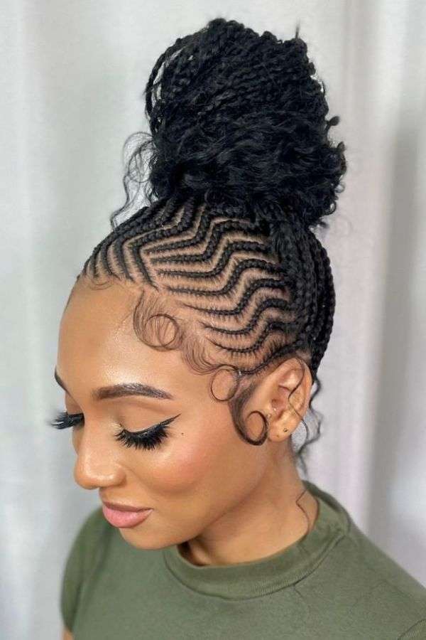 Fulani Braids with Zig-Zag Patterns