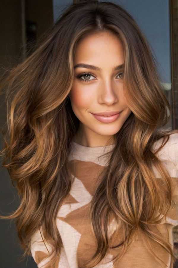 Golden Brunette with Face-Framing Highlights