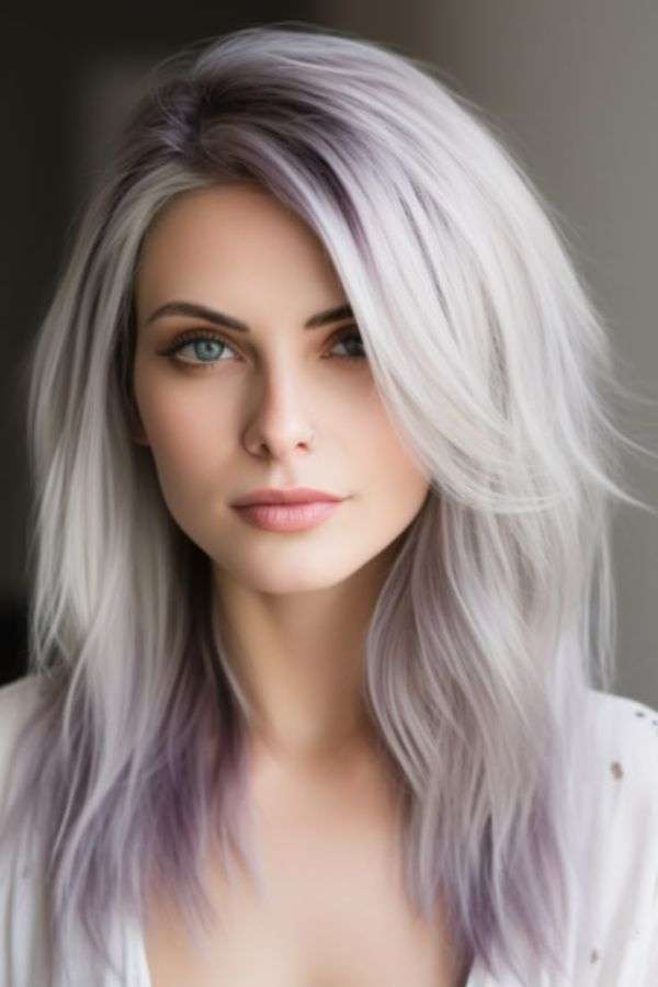 Ash Blonde with Subtle Lavender Undertones