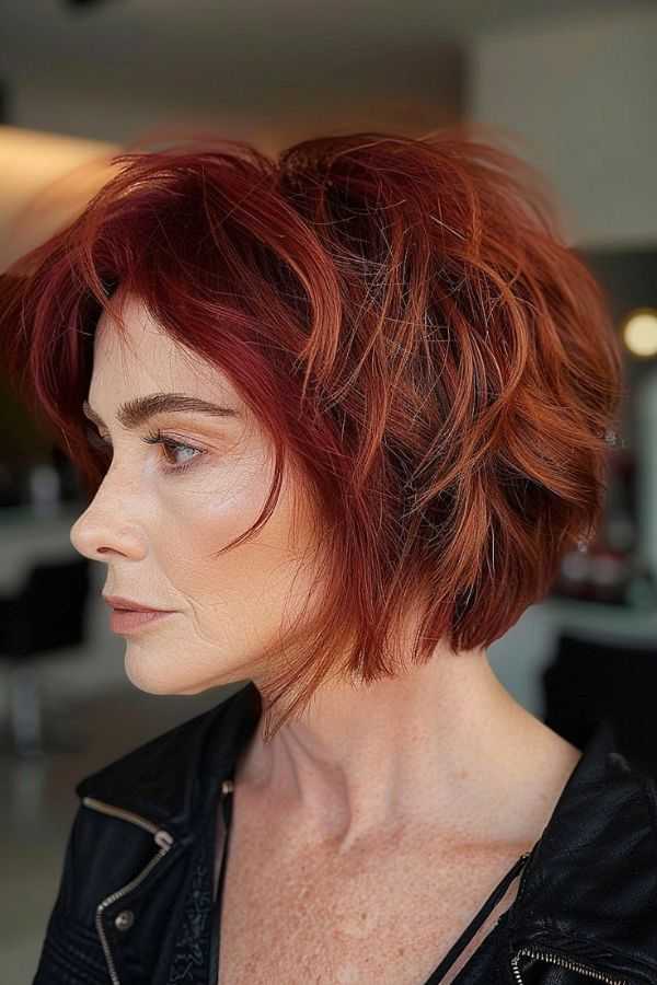Burgundy Wedge Cut