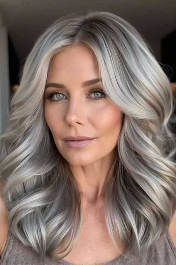 Champagne Blonde and Gray Highlights
