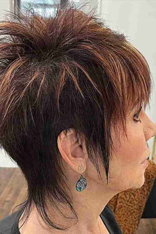 Edgy Shaggy Pixie with Highlights