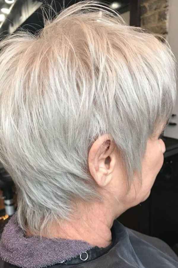 Natural Gray Shaggy Pixie