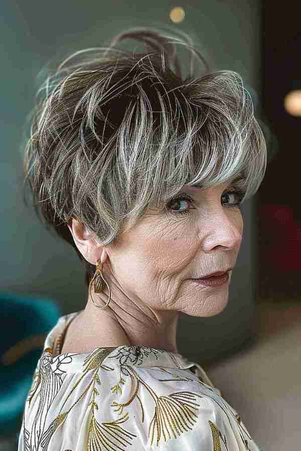 Soft Shaggy Pixie with Volume Crown