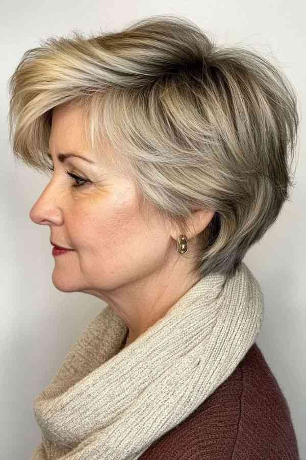 Textured Pixie with Side-Swept Bangs
