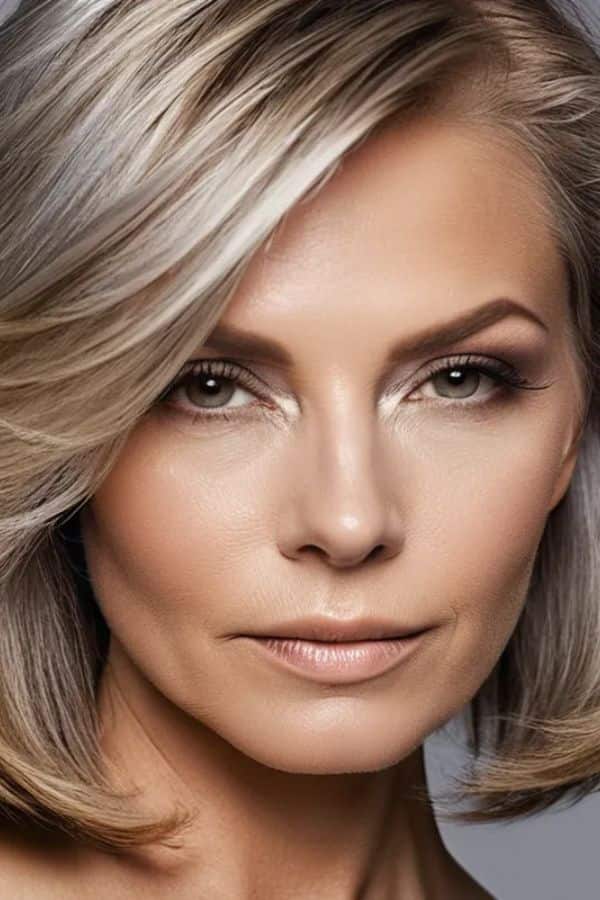 Ashy blonde with dark roots