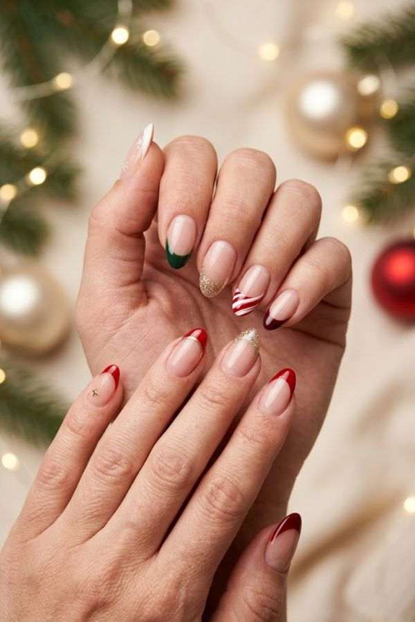 Christmas-French-Tip-Nails