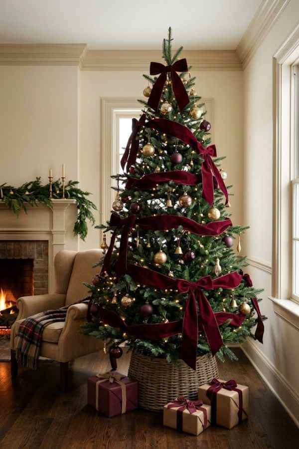 Burgundy Velvet Christmas Tree