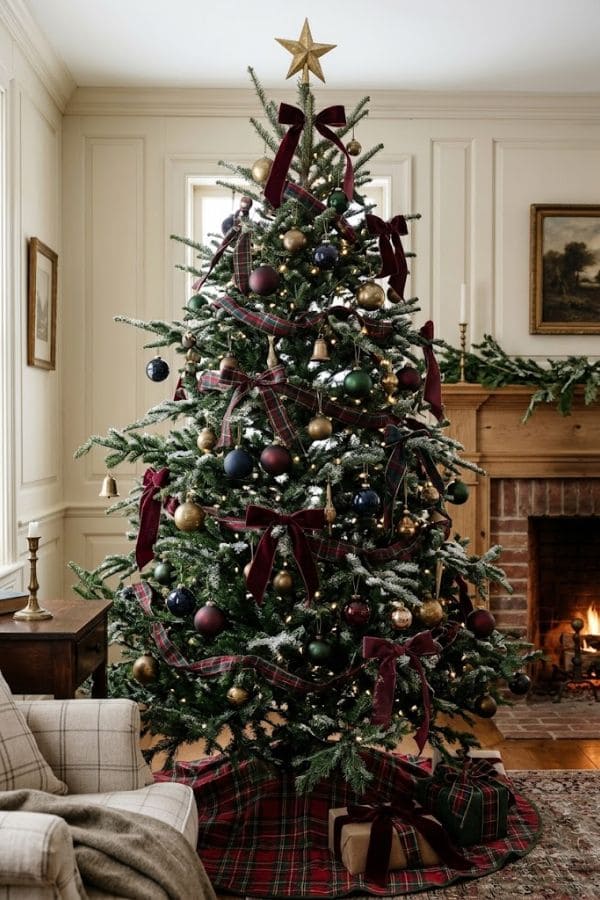 Frosted Ralph Lauren-Inspired Christmas Tree