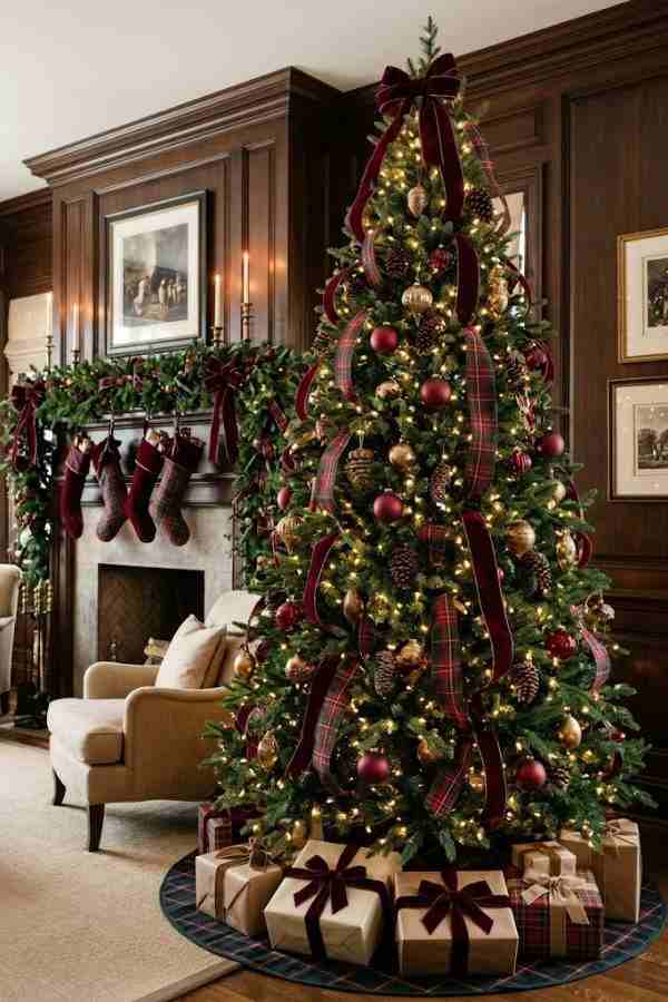 Traditional Ralph Lauren Christmas Tree for a Classic Home