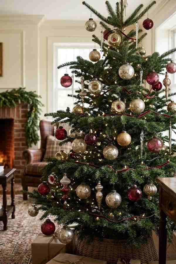 Vintage Glass Ornament Christmas Tree